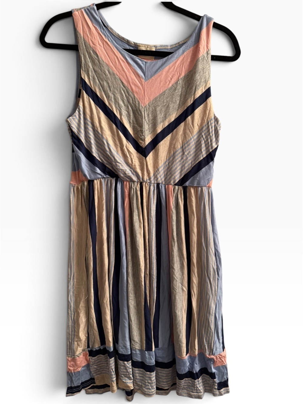 Lovely Melody Women's Sleeveless Striped Rayon Spandex Tunic XL